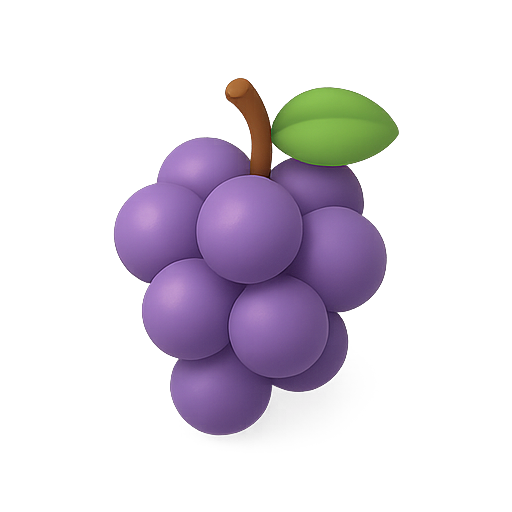 Grapes, fruit, 3d icon