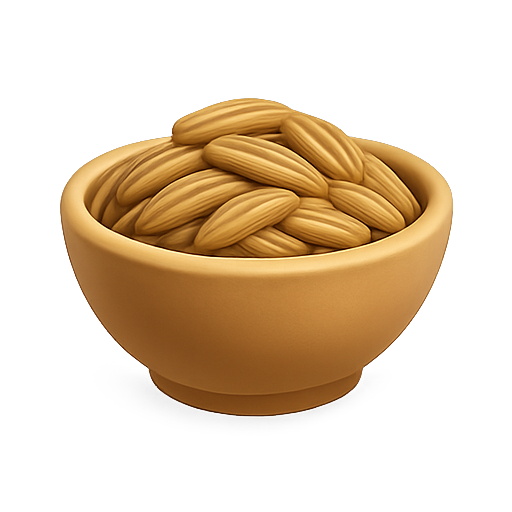 Almonds, nuts, food icon