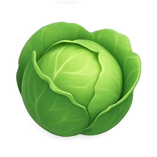 Cabbage, vegetable, 3d icon