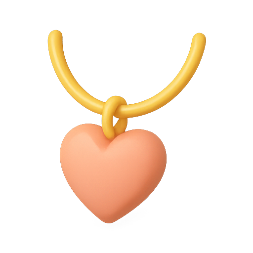 Heart, necklace, charm icon