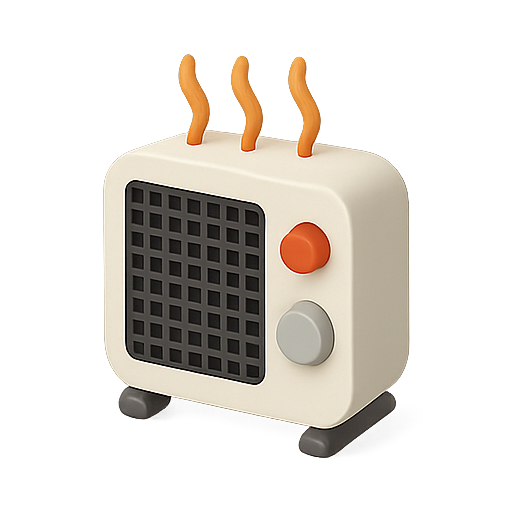 Heater, 3d model, appliance icon