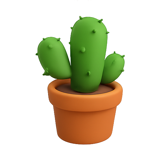 Cactus, plant, 3d icon