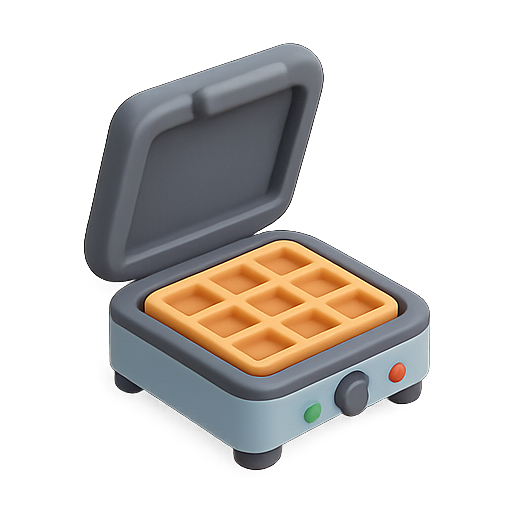 Waffle maker, kitchen appliance, cooking tool icon