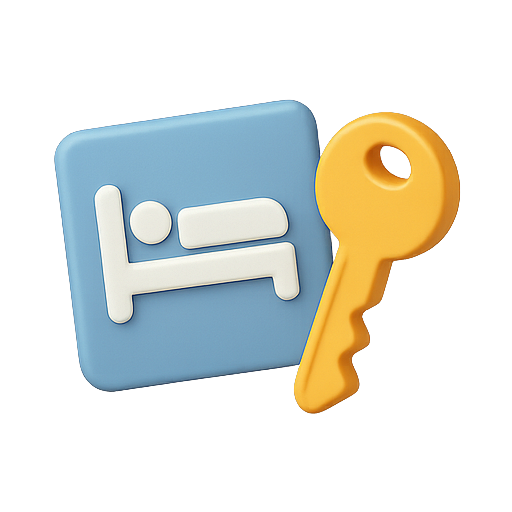 Bed, key, accommodation icon