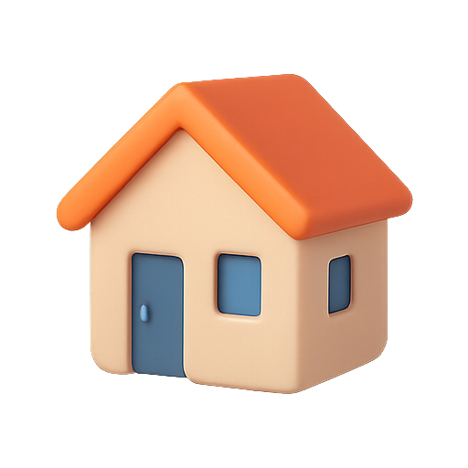 House, 3d, model icon