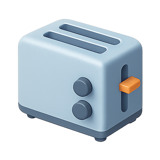 Toaster, kitchen appliance, 3d model icon