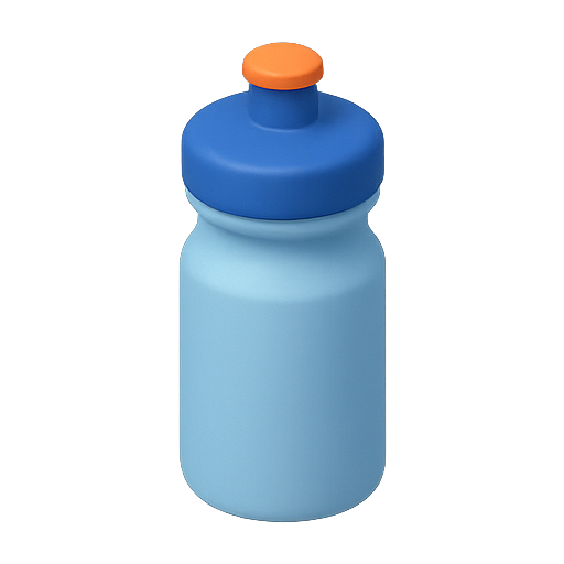 Water bottle, 3d design, blue icon