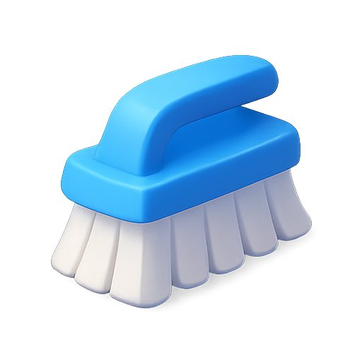Cleaning, brush, 3D icon