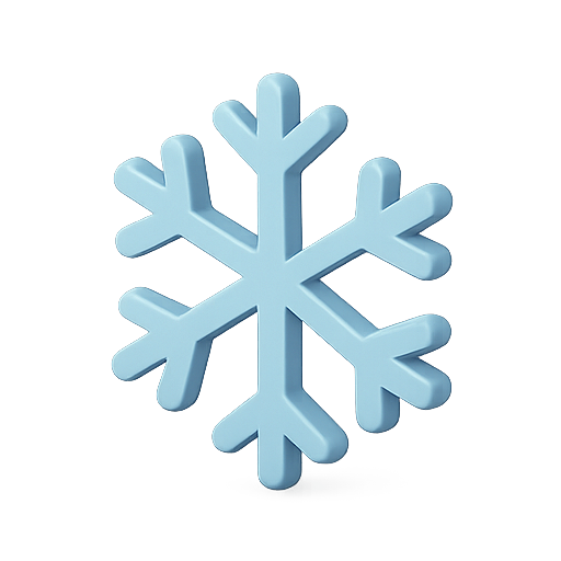 Snowflake, 3d, winter icon