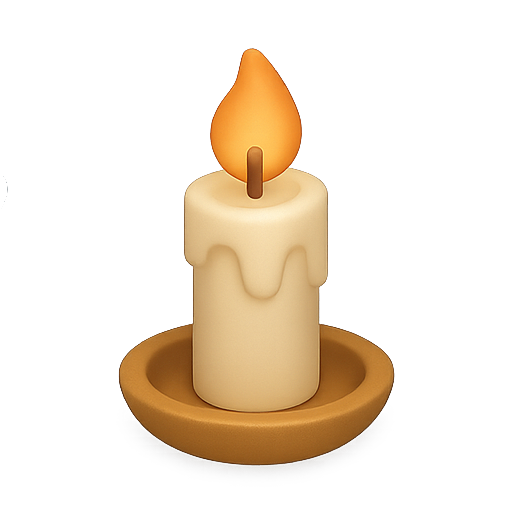 Candle, flame, wax icon
