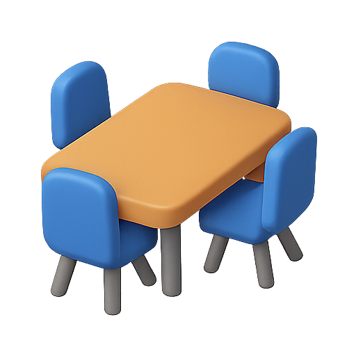 Table, chair, furniture icon