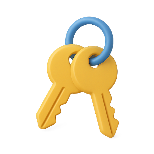 Keys, 3d, object icon