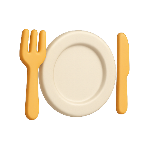 Plate, fork, knife icon