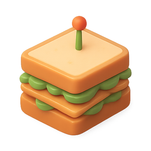 Sandwich, food, 3d model icon