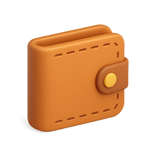 Wallet, leather, accessory icon