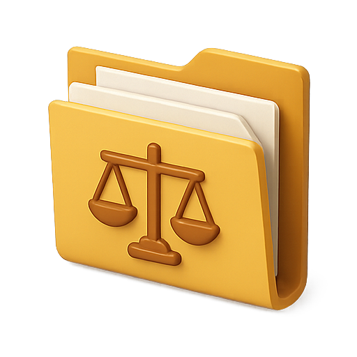 Folder, scales, justice icon
