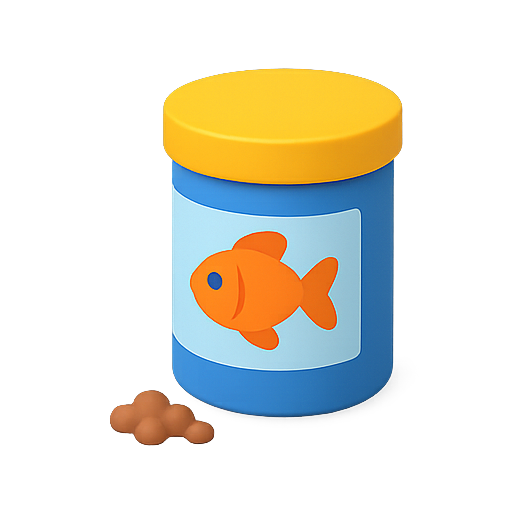 Fish food, container, blue icon
