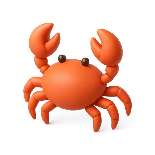 Crab, seafood, marine life icon