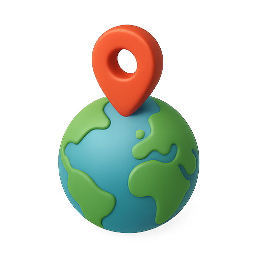 Globe, location, geography icon