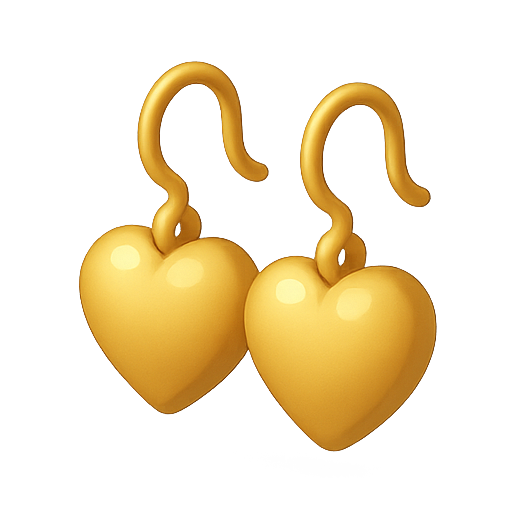Earrings, heart, jewelry icon