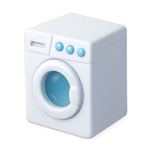 Washing machine, household appliance, laundry icon