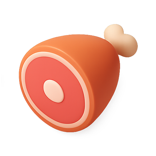 Meat, 3d, food icon