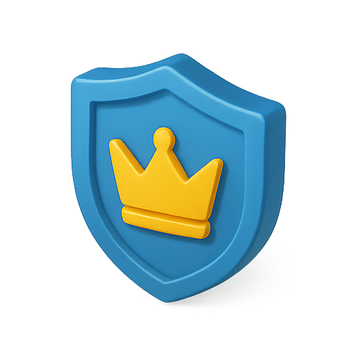 Shield, crown, 3d icon