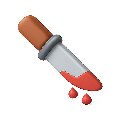 Dropper, blood, laboratory icon
