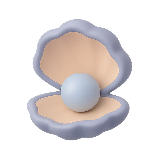 Shell, pearl, 3d icon