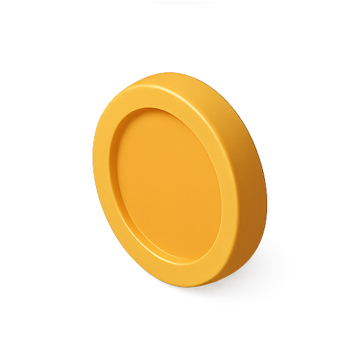 3d, yellow, circular icon