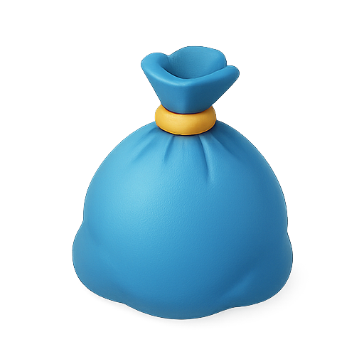 Bag, 3d, blue icon