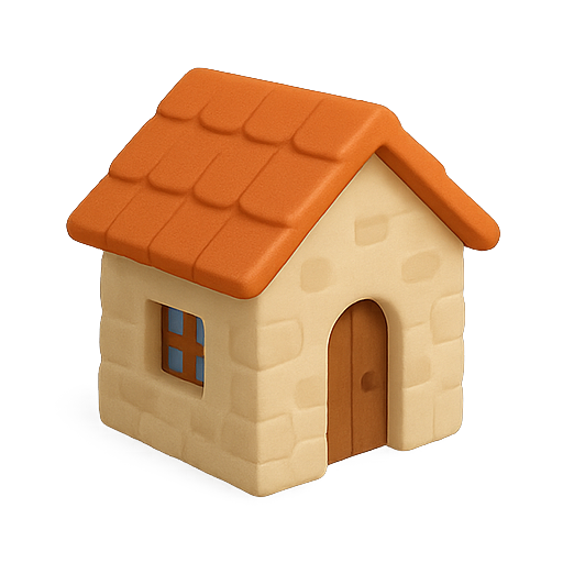 House, 3d, model icon