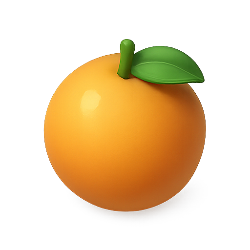 Orange, fruit, 3d model icon