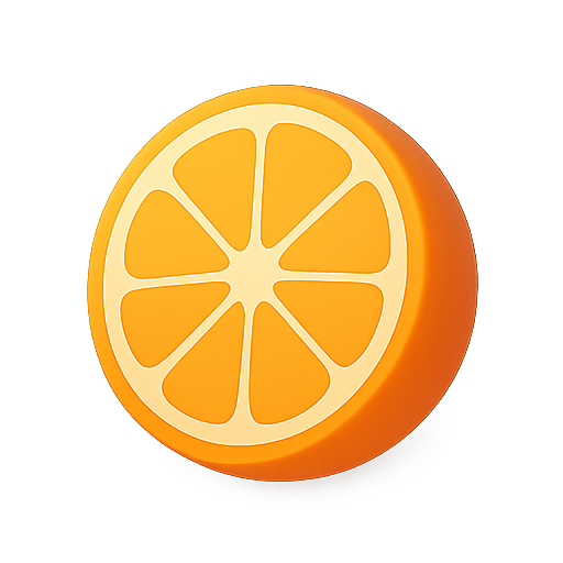 Orange, fruit, 3d model icon