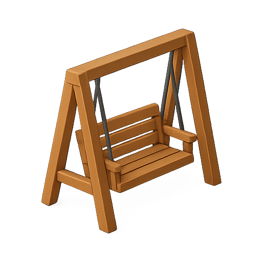 Swing, playground, 3d model icon