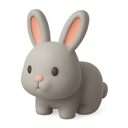 Rabbit, 3D, animal icon