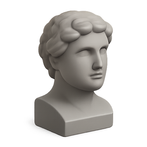 Bust, sculpture, 3d model icon