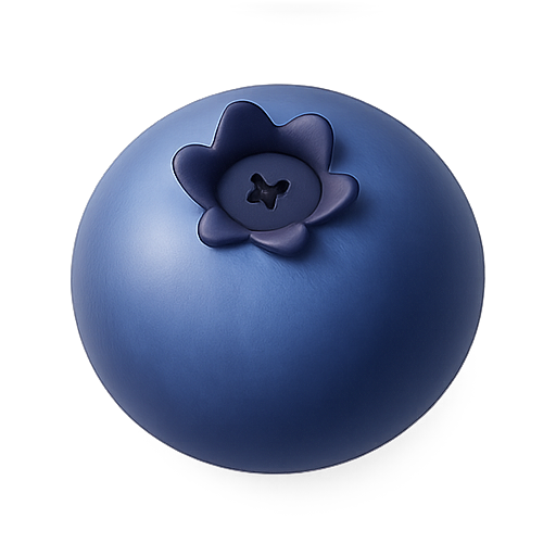 Blueberry, fruit, 3d icon