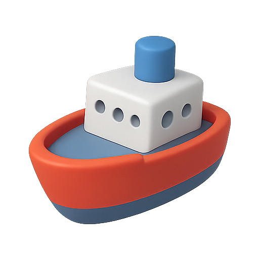 Boat, toy, 3d modeling icon