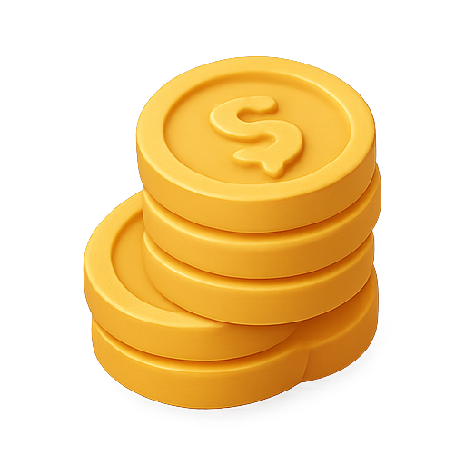 Coin, stack, yellow icon