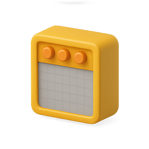 Amplifier, 3d, yellow icon