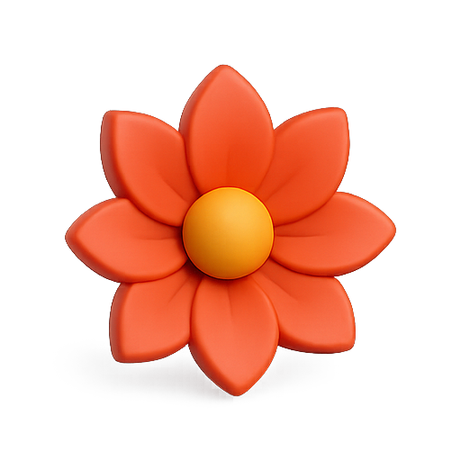 Flower, 3d, design icon