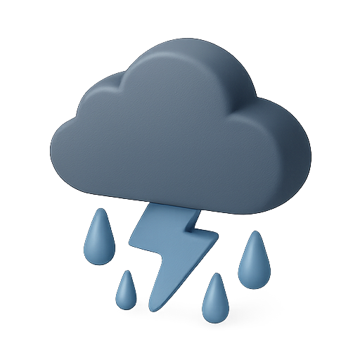 Cloud, lightning, rain icon