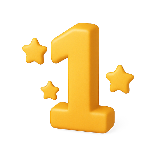 3d, number, stars icon