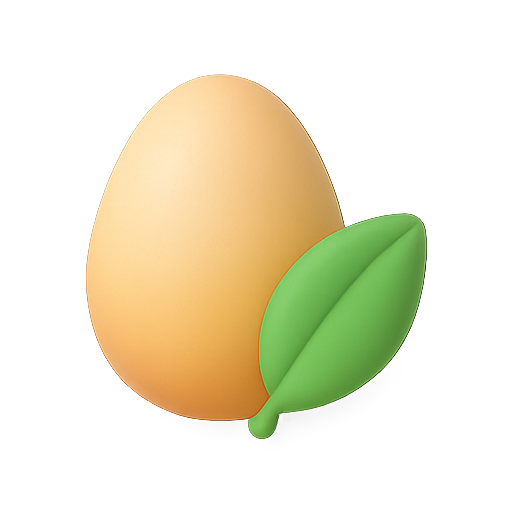 Egg, leaf, 3d icon