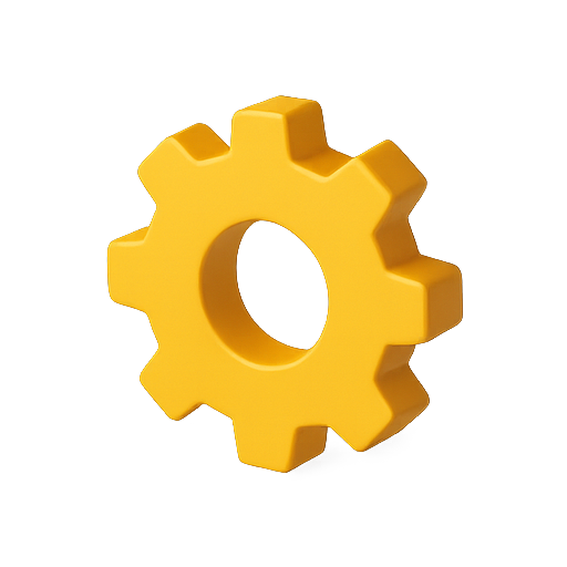 Gear, 3d, mechanism icon