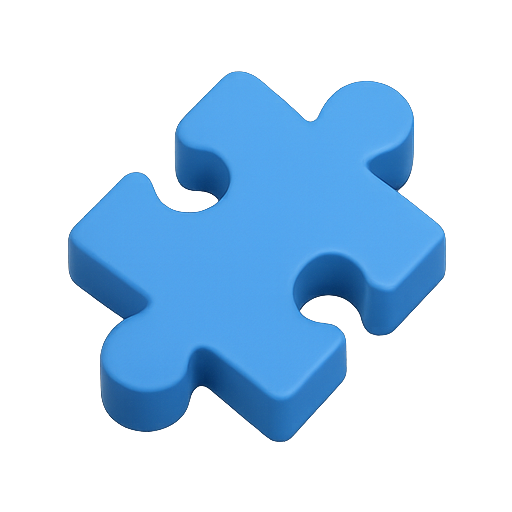 Puzzle, 3d, blue icon