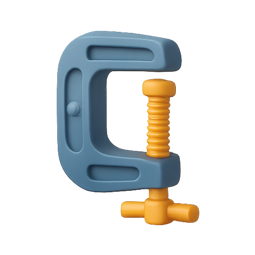 Clamp, 3d, tool icon
