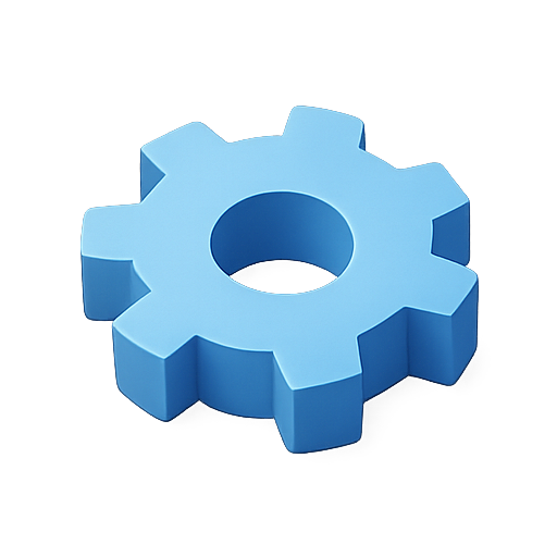 Gear, mechanism, 3d model icon