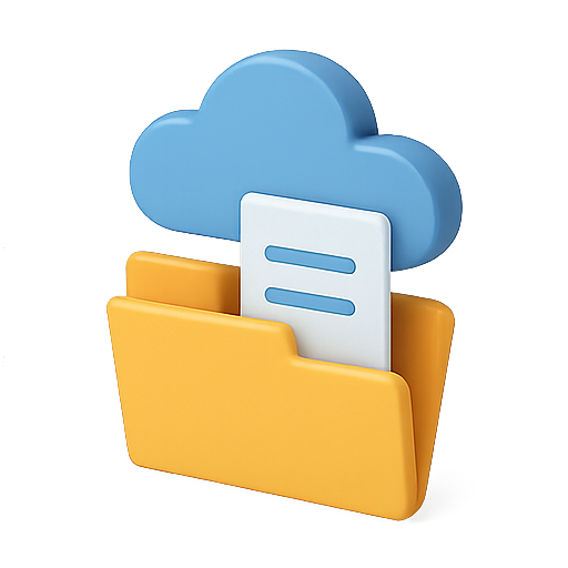 Cloud, folder, file icon